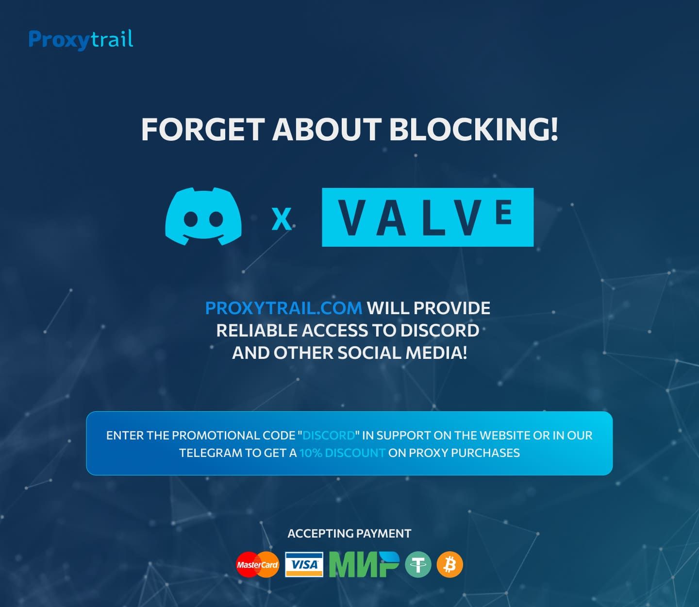 PROXYTRAIL.com - Fast anonymous PROXIES best prices starts from 0.95$ IPV4 | HTTP/SOCKS4/5